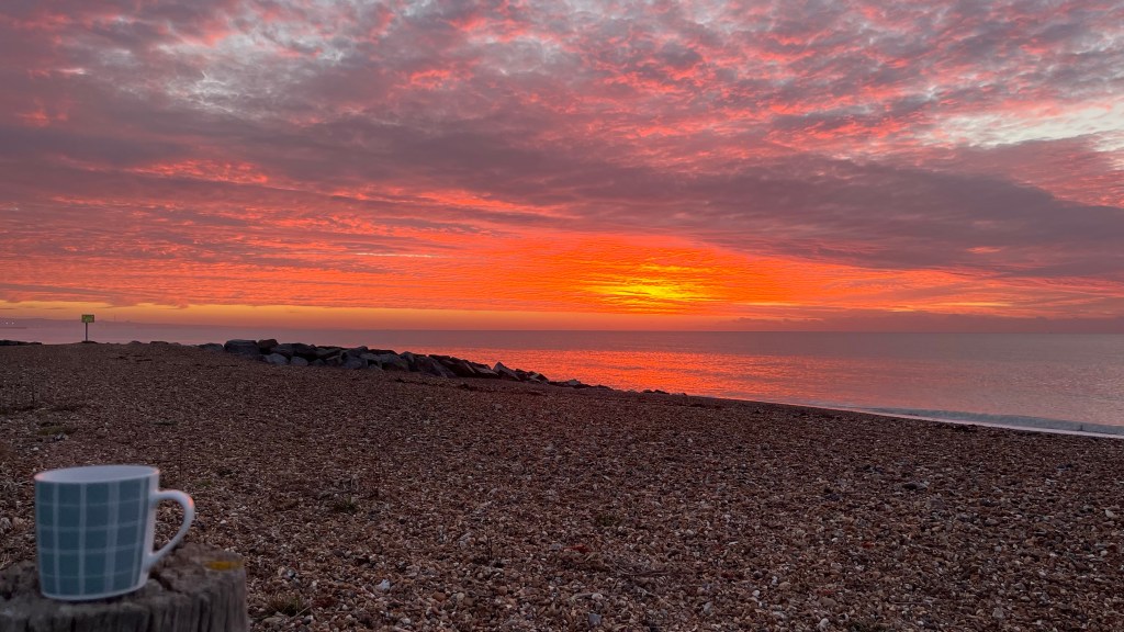 Orange coloured sky